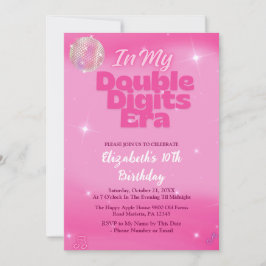 Convites In My Double Digits Era Pink 10th Birthday