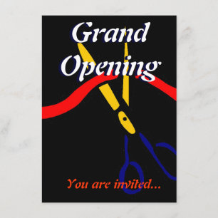 Convites Inauguração Grande abertura corte de fita da festa