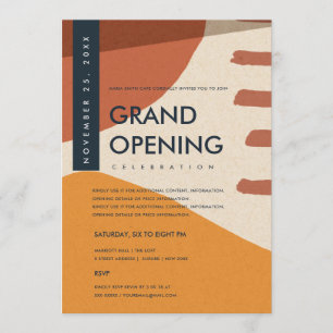 CONVITES INAUGURAÇÃO GRANDIOSA ARTE ABSTRATA MODERNA LARANJ