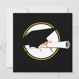 Convites Inclinação do Boné de Formando no plano de fundo p