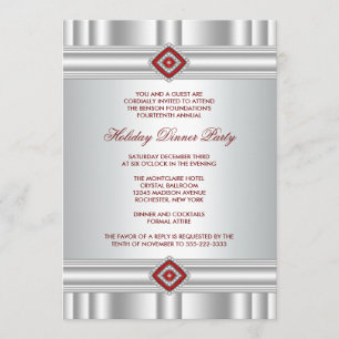 Convites incorporados da festa natalícia vermelhos