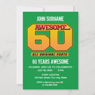 Convites Incrível 60ª Festa de aniversário - Todas as peças