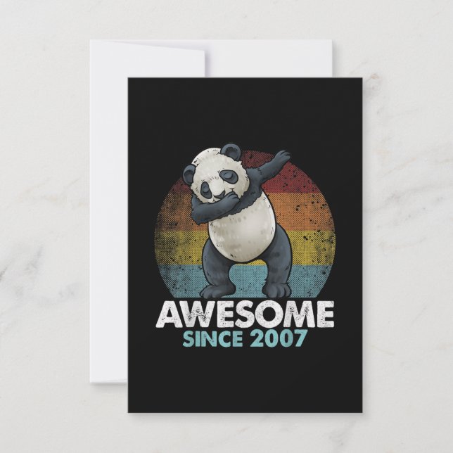 Convites Incrível Desde 2007 Dabbing Panda Aniversário de 1 (Frente)