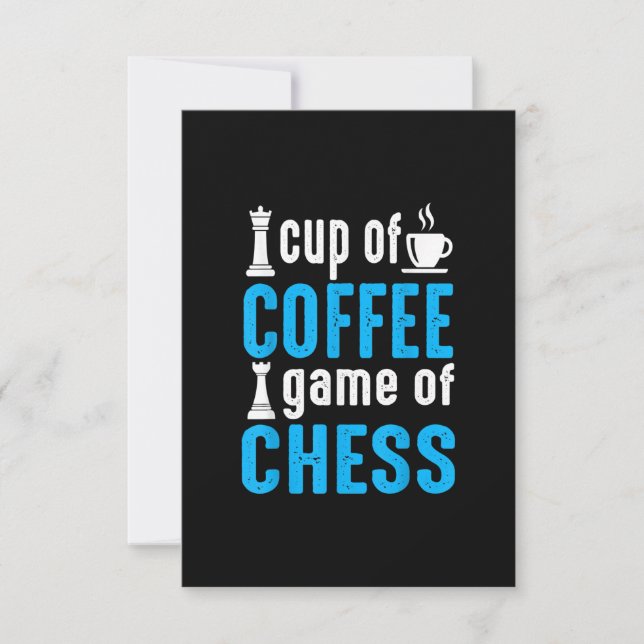 Convites Incrível Jogo De Tabuleiro - Xadrez Copa De Café (Frente)