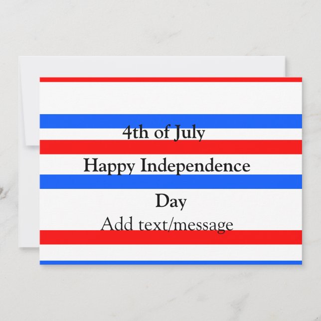 Convites Independência do azul vermelho Dia 4 de julho (Frente)