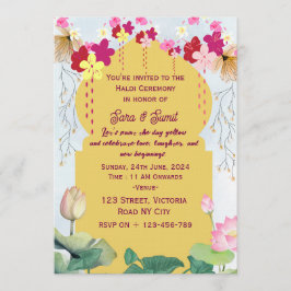 Convites Indian Haldi Ceremony Invitations