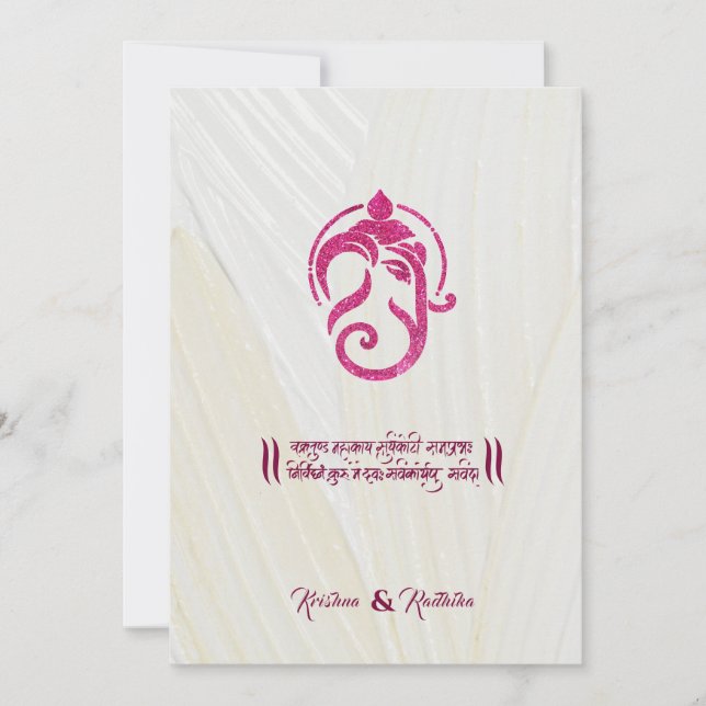 Convites Indian wedding Ganesha hindu invitation (Frente)