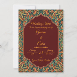 Convites Indian Wedding Invitation (Mughal Version)