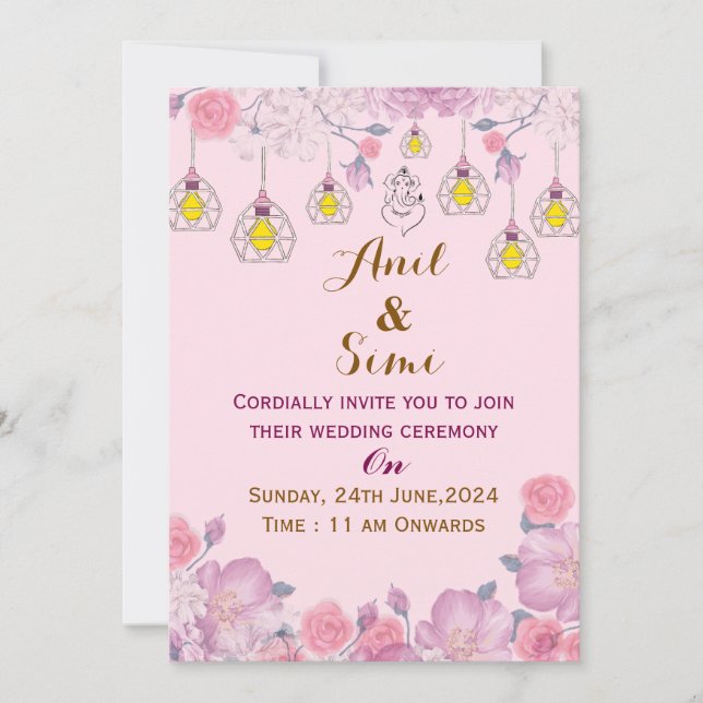 Convites Indian Wedding Invitations  (Frente)