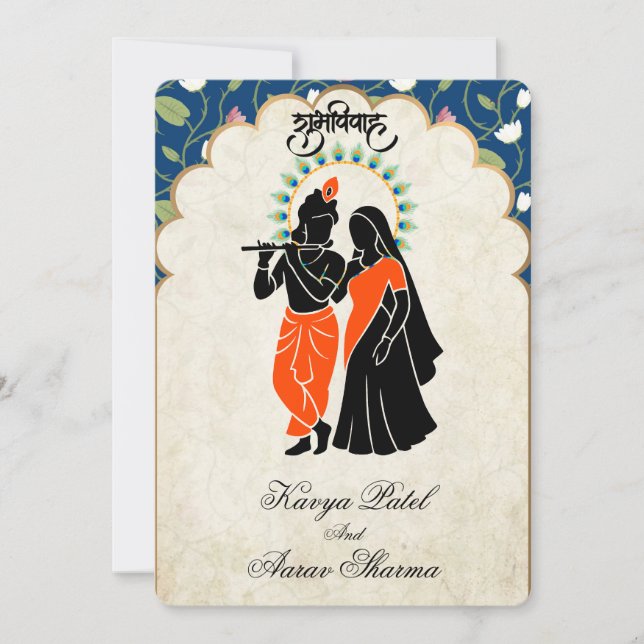 Convites Indian Wedding Invitations for USA (Frente)
