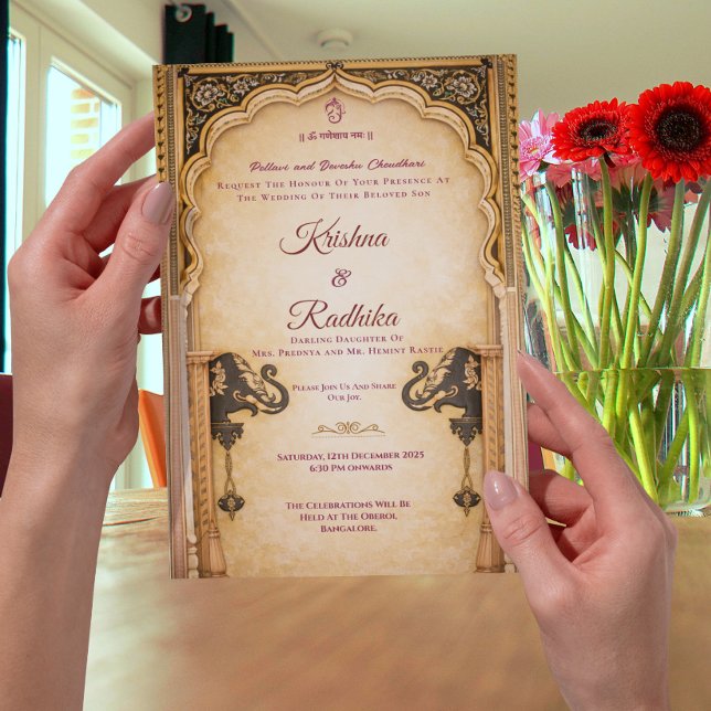 Convites Indian wedding Royal ethnic luxury invitation (Criador carregado)