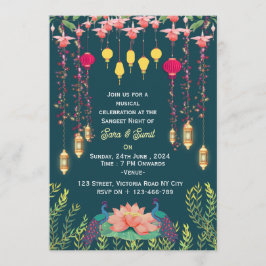 Convites Indian Wedding Sangeet Night Invitations