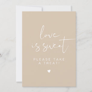 Convites INDIE Boho Beige Cream Love é doce sinal de favor