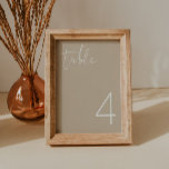 Convites ÍNDIE Boho Earth Tone Número da Tabela Mínima<br><div class="desc">Este número da tabela de casamento apresenta uma fonte escura escrita à mão e design moderna minimalista com um tom de terra esticado e uma combinação de cores brancas. Altere facilmente o número para criar todos os números de tabela. Todas as cores são editáveis.</div>