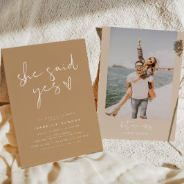 Convites INDIe Boho Ela Disse Sim Chá de panela Moderno