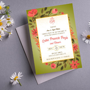 Convites Indígena Hindu Griha Pravesh