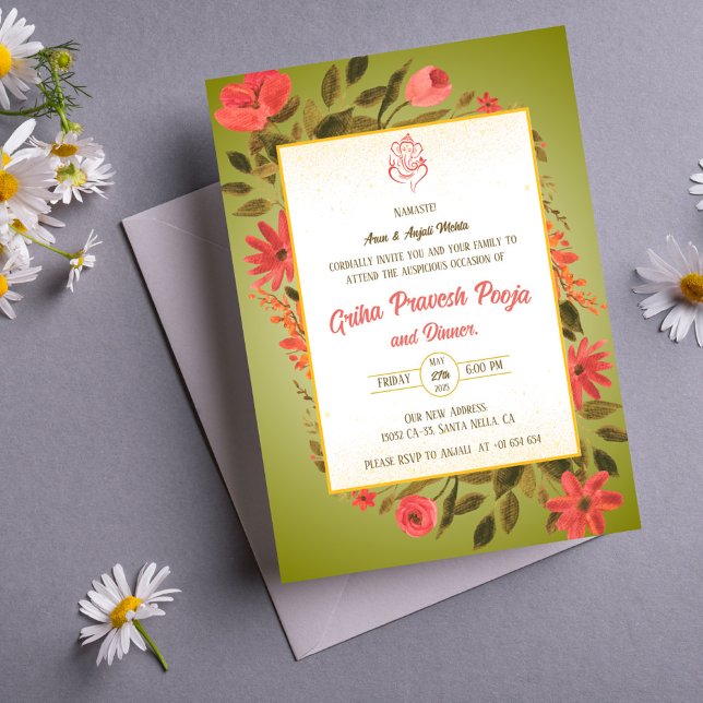 Convites Indígena Hindu Griha Pravesh (Criador carregado)