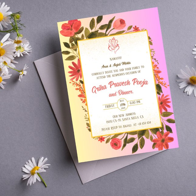 Convites Indígena Hindu Griha Pravesh (Criador carregado)