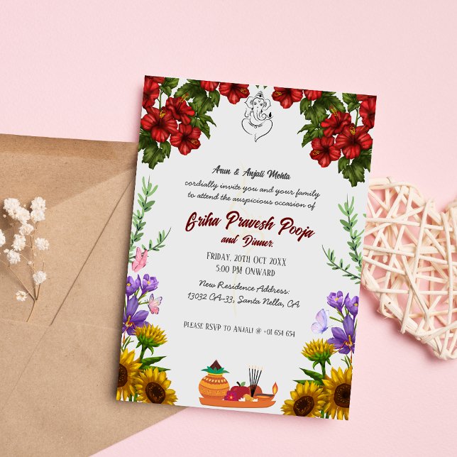 Convites Indígena Hindu Griha Pravesh (Criador carregado)