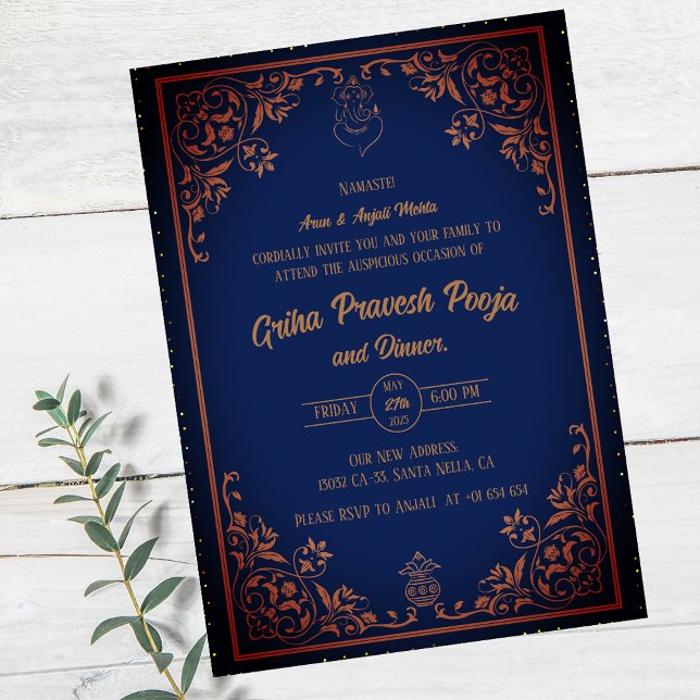 Convites Indígena Hindu Griha Pravesh (Criador carregado)