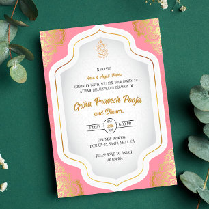 Convites Indígena Hindu Griha Pravesh