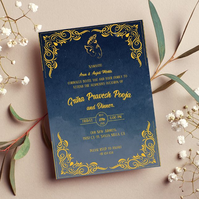 Convites Indígena Hindu Griha Pravesh (Criador carregado)