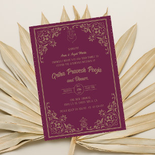 Convites Indígena Hindu Griha Pravesh