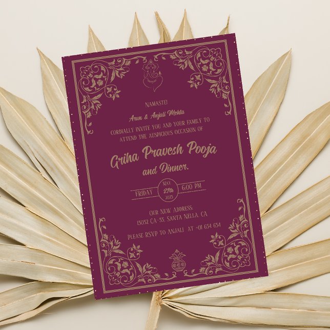 Convites Indígena Hindu Griha Pravesh (Criador carregado)