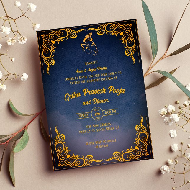 Convites Indígena Hindu Griha Pravesh (Criador carregado)