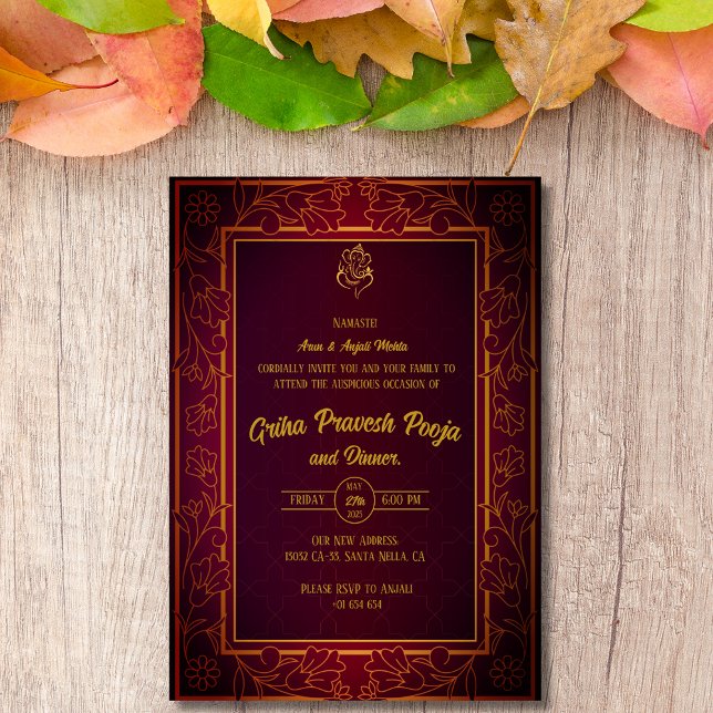 Convites Indígena Hindu Griha Pravesh (Criador carregado)