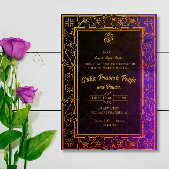 Convites Indígena Hindu Griha Pravesh (Criador carregado)