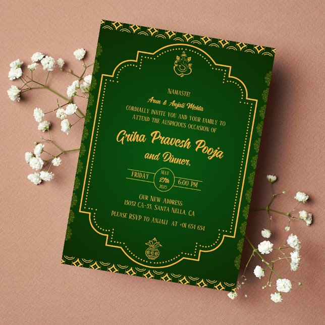 Convites Indígena Hindu Griha Pravesh (Criador carregado)