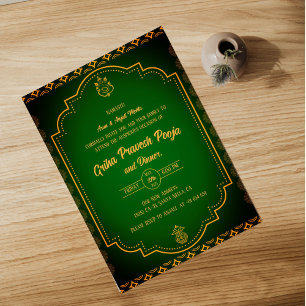 Convites Indígena Hindu Griha Pravesh