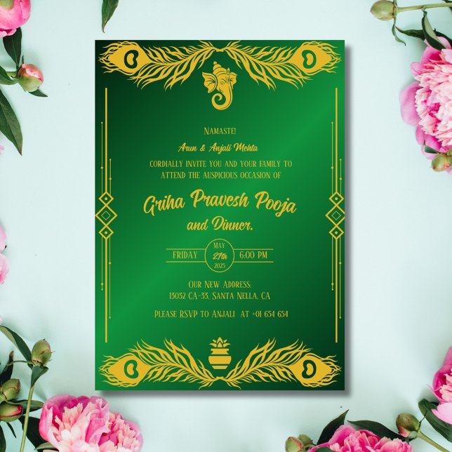 Convites Indígena Hindu Griha Pravesh (Criador carregado)