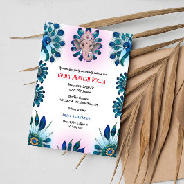 Convites Indígena Hindu Griha Pravesh Peacock