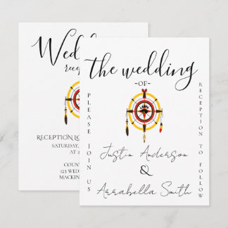 Convites Indigenous Bear Medicine Wheel Wedding