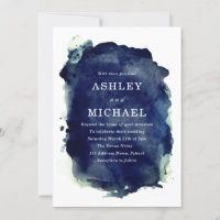 Indigo Midnight Blue Paint Splash & White Weds