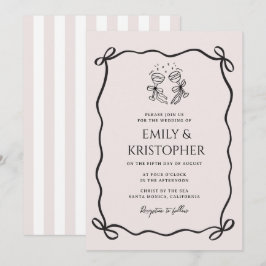 Convites Indo para a Capela Coquette Bow Casamento
