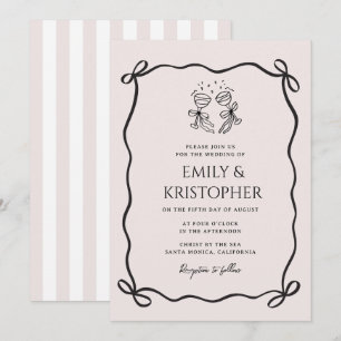 Convites Indo para a Capela Coquette Bow Casamento