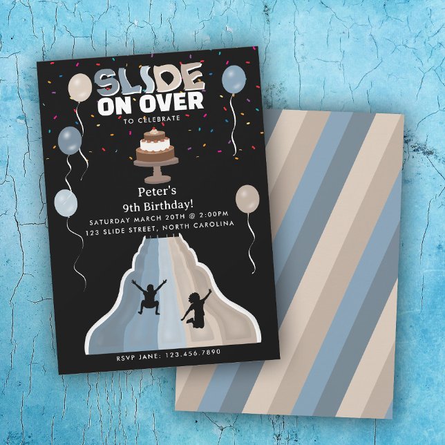 Convites Indoor Slide Park Boys Playground Birthday Party (Indoor Slide Park Boys Playground Birthday Party Invitation)