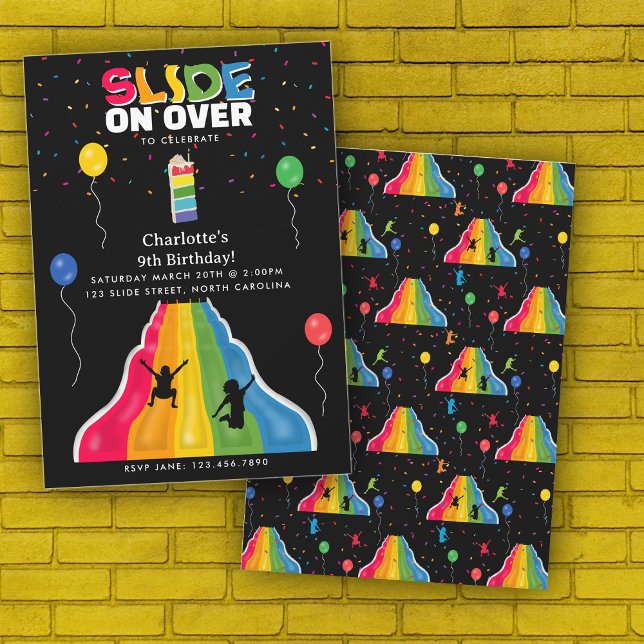 Convites Indoor Slide Park Kids Playground Birthday Party (Indoor Slide Park Kids Playground Birthday Party Invitation)