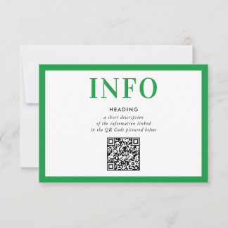 Convites INFORMAÇÃO INSERIDA Código QR verde kelly moderno