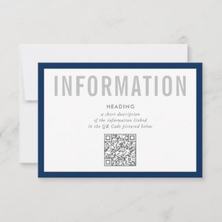 Convites INFORMAÇÃO INSERIR QR Code minimalista moderno azu