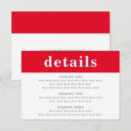 Convites INFORMAÇÃO PORMENORIZADA CORREIO moderno vermelho
