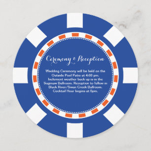 Convites Informação Wedding da microplaqueta de póquer do