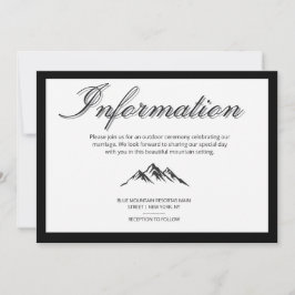 Convites Informações de Casamento ao Ar Livre com Caligrafi