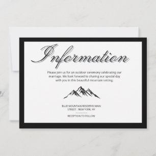Convites Informações de Casamento ao Ar Livre com Caligrafi