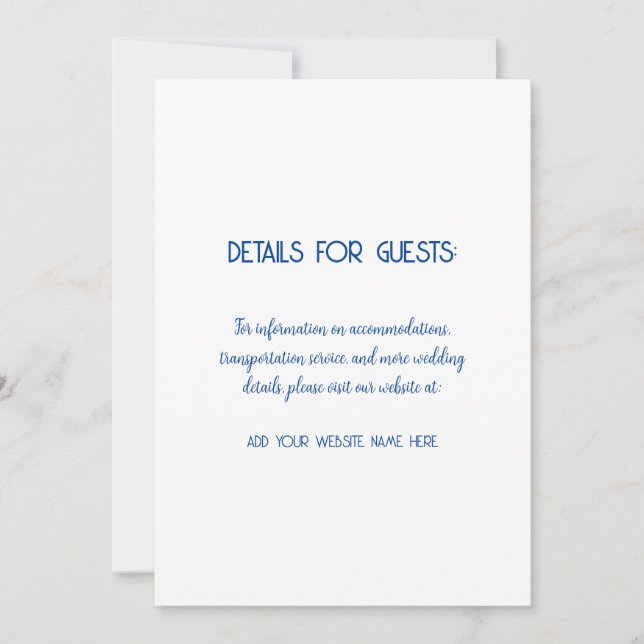 Convites Informações de Casamento Convidados Azul Branco 20 (Frente)