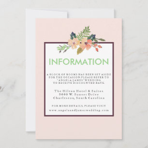 Convites Informações de Casamento de Cantinho Floral de Wat