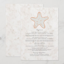 Convites Informações de Casamento de Estrela-do-Mar Rústica